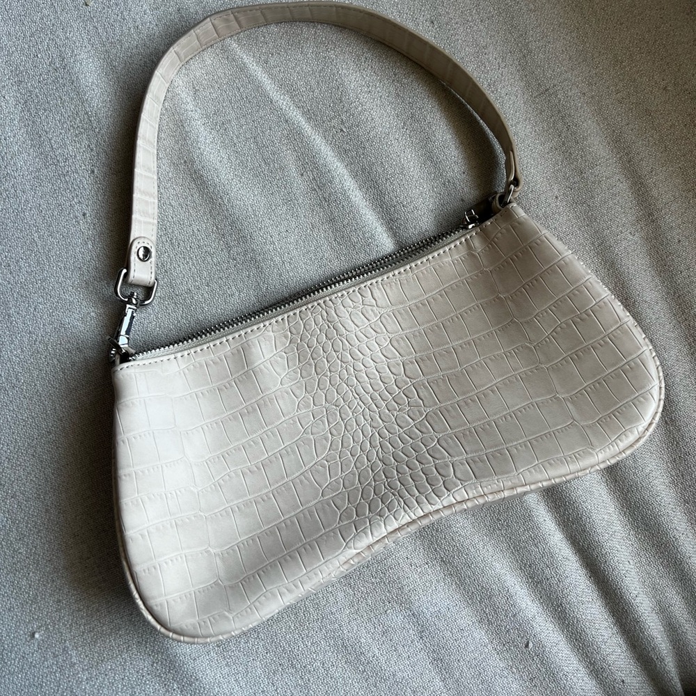 JW PEI beige croc shoulder bag